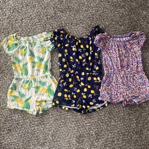 NWOT Old Navy little girl rompers size 5